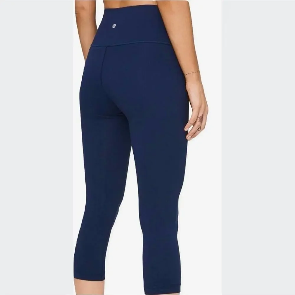 Lululemon Wunder Train super-hi rise cropped leggings in true navy size 6